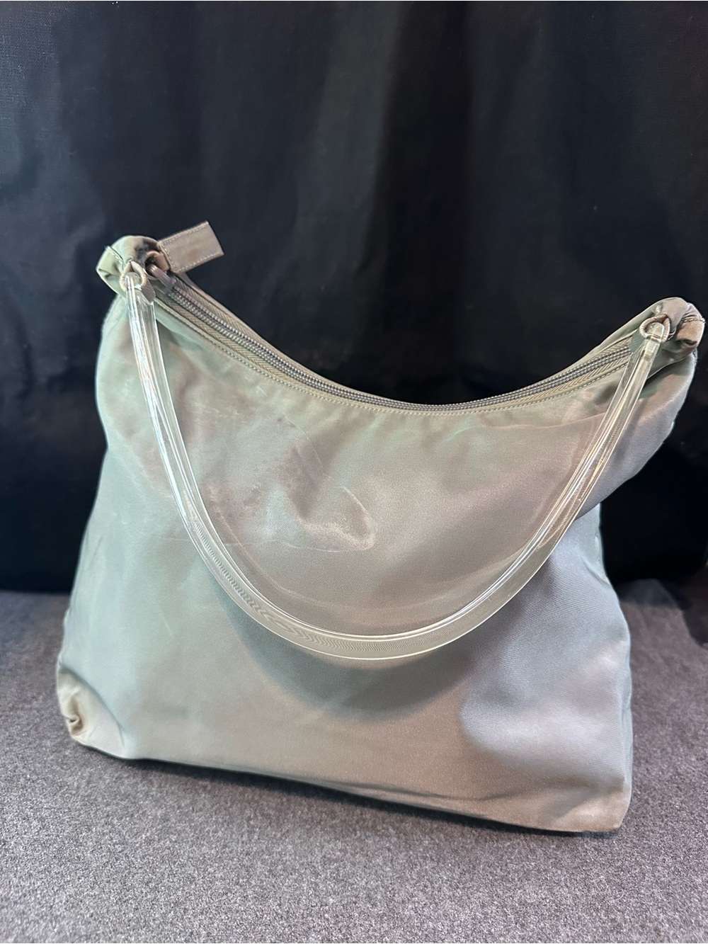 PRADA Hand Bag Nylon Gray Silver Authentic - Picture 7 of 14